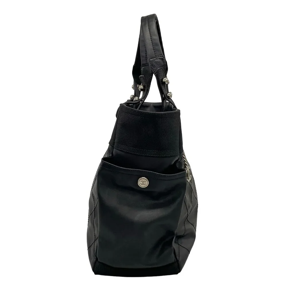Chanel Paris Biarritz Tote GM Handbag Coated Canvas Nylon Leather